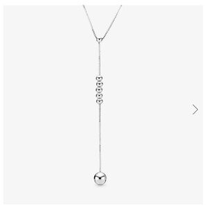 Beaded silver Y-necklace